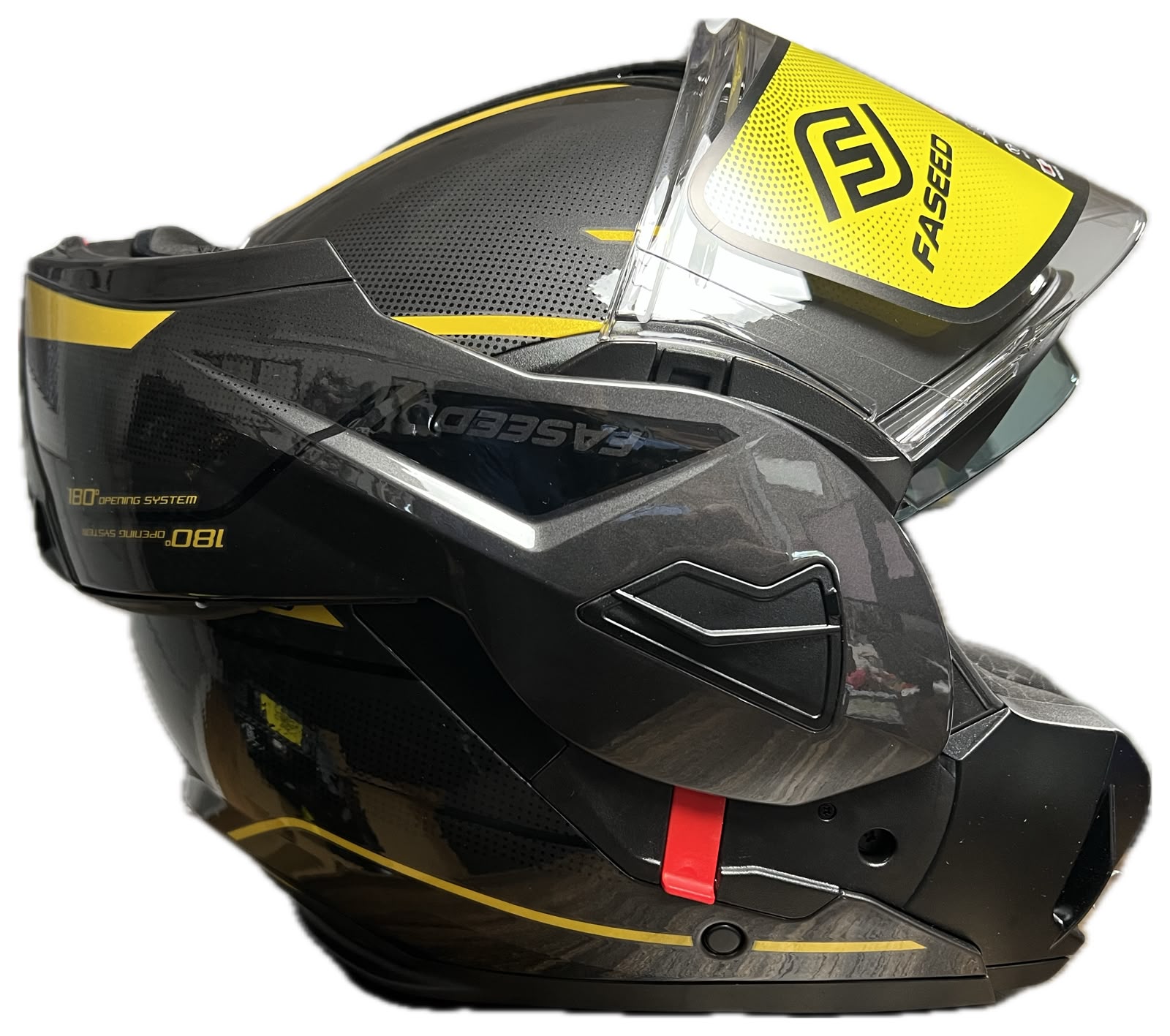 خوذة بتفتح 180 FASEED FS-X628 black gold